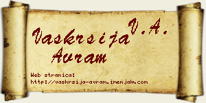 Vaskrsija Avram vizit kartica